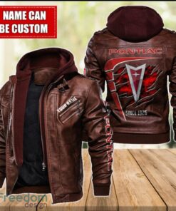 Pontiac 2D Leather Jacket For Men Custom Name Special Gift Ideas Product Photo 2