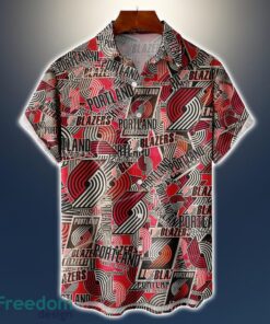 Portland Trail Blazers Logo All Printed 3D Hawaiian Shirt For Fans NBA Hawaiian Shirt