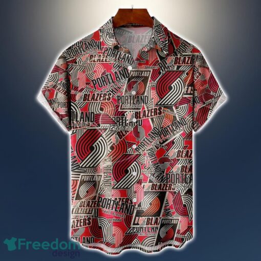 Portland Trail Blazers Logo All Printed 3D Hawaiian Shirt For Fans NBA Hawaiian Shirt Product Photo 1