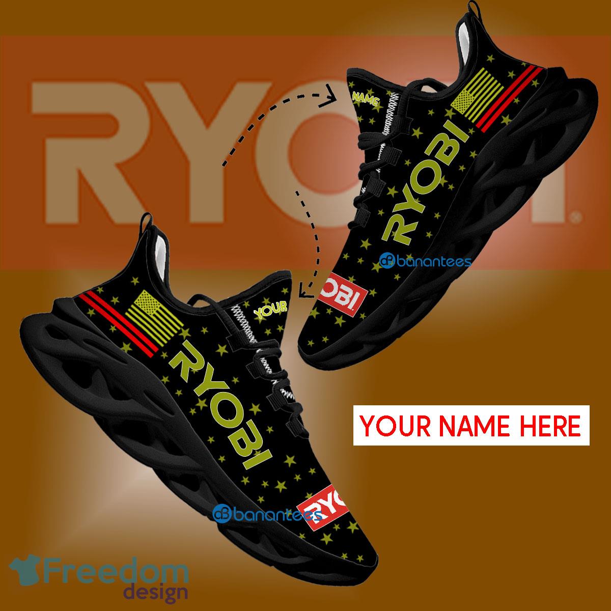 Power Tools Ryobi Running Sneaker Energize Custom Name Gift Max Soul Shoes USA Flag Star New For Fans - Power Tools Ryobi Running Shoes New Trending Personalized Photo 1