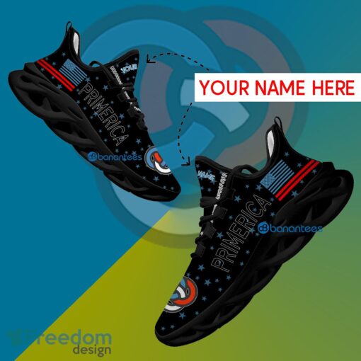 Primerica Sport Sneaker Bold Custom Name Gift Max Soul Shoes USA Flag Star New For Fans - Primerica Running Shoes New Trending Personalized Photo 1