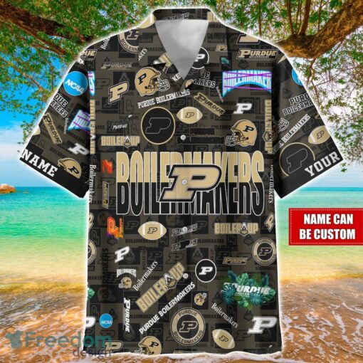 Purdue Boilermakers Logo Hawaiian Shirt For Fans Trending Beach Shirt Custom Name Product Photo 1