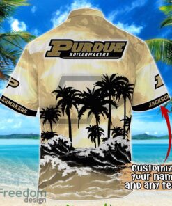 Purdue Boilermakers NCAA Hawaiian Shirt Coconut Tree Waves Beach Hawaii Shirt Custom Name For Fans Product Photo 3