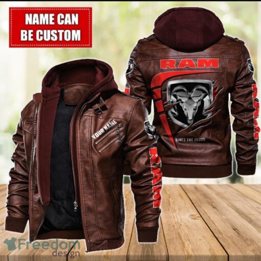 Ram truck 2D Leather Jacket For Men Custom Name Special Gift Ideas Product Photo 2