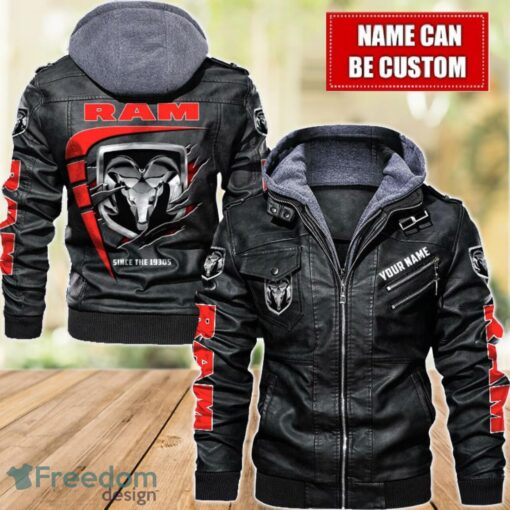 Ram truck 2D Leather Jacket For Men Custom Name Special Gift Ideas Product Photo 1