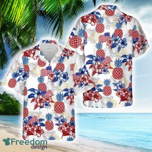 Red White and Blue Pineapple 4th of July Hawaiian Shirt Tropical Summer For Fans - Red White and Blue Pineapple 4th of July Hawaiian Shirt Tropical Summer For Fans