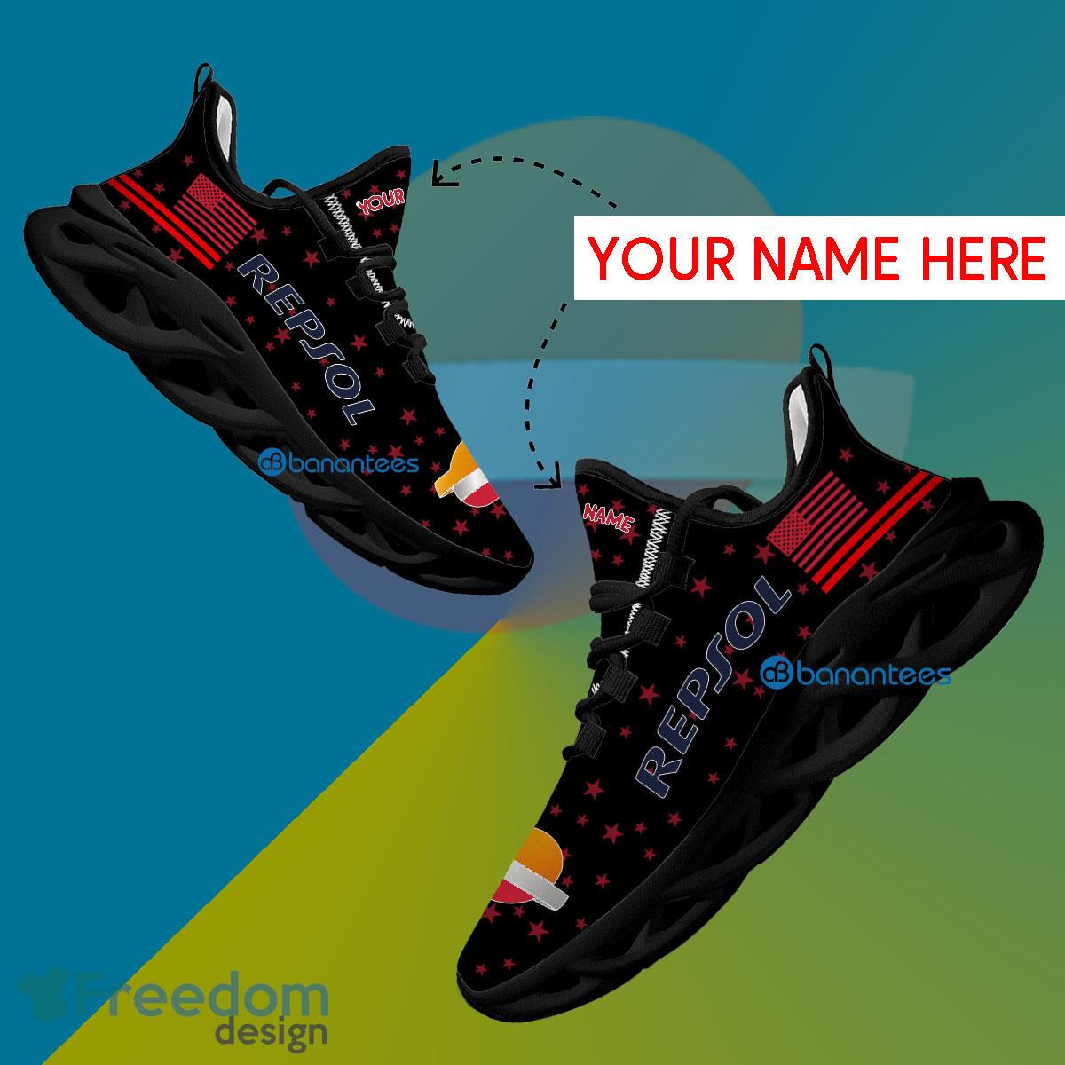 Repsol Sport Sneaker Attitude Custom Name Gift Max Soul Shoes USA Flag Star New For Fans - Repsol Running Shoes New Trending Personalized Photo 1