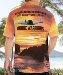 Rhode Island Air National Guard 143d Airlift Wing (143 AW) C-130J-30 Summer Hawaiian Shirt Product Photo 2