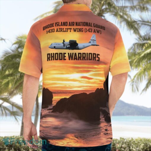 Rhode Island Air National Guard 143d Airlift Wing (143 AW) C-130J-30 Summer Hawaiian Shirt Product Photo 2