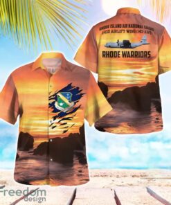 Rhode Island Air National Guard 143d Airlift Wing (143 AW) C-130J-30 Summer Hawaiian Shirt Product Photo 1