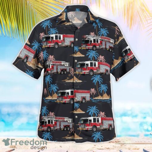 Richmond, British Columbia, Richmond Fire Rescue Department Tropical 3D Hawaiian Shirt Gift For Summer Product Photo 2