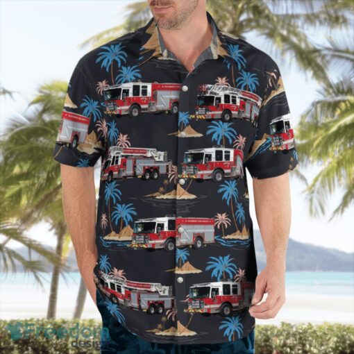 Richmond, British Columbia, Richmond Fire Rescue Department Tropical 3D Hawaiian Shirt Gift For Summer Product Photo 3