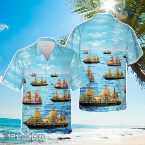 RN HMS Warrior Armoured Frigate Hawaiian Shirt Beach Summer Gift Product Photo 1