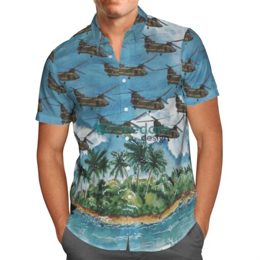 RNLAF Koninklijke Luchtmacht Boeing CH-47D Chinook (414) Hawaiian Shirt Gift For Summer Vacation Product Photo 2