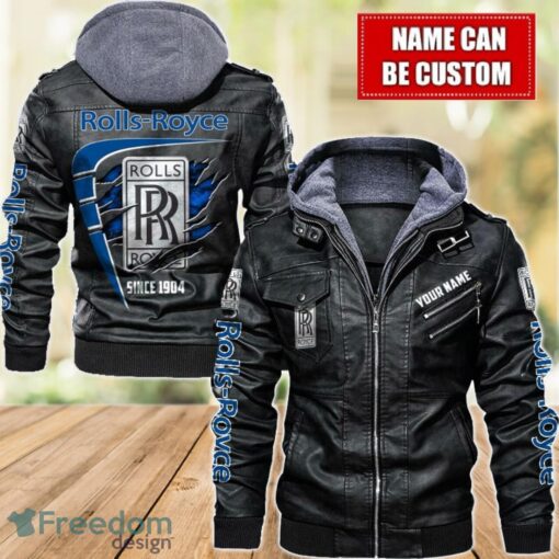 Rolls Royce 2D Leather Jacket For Men Custom Name Special Gift Ideas Product Photo 1