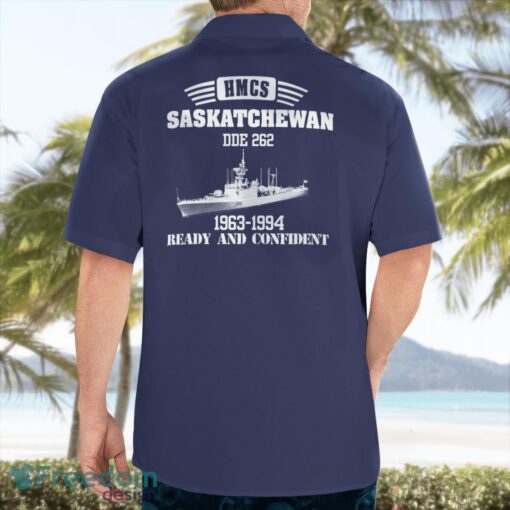 Royal Canadian Navy RCN HMCS Saskatchewan (DDE 262) Mackenzie-class destroyer Summer Hawaiian Shirt Product Photo 2