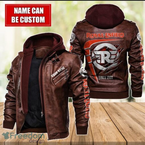 Royal Enfield 2D Leather Jacket For Men Custom Name Special Gift Ideas Product Photo 2