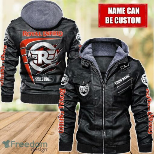 Royal Enfield 2D Leather Jacket For Men Custom Name Special Gift Ideas Product Photo 1