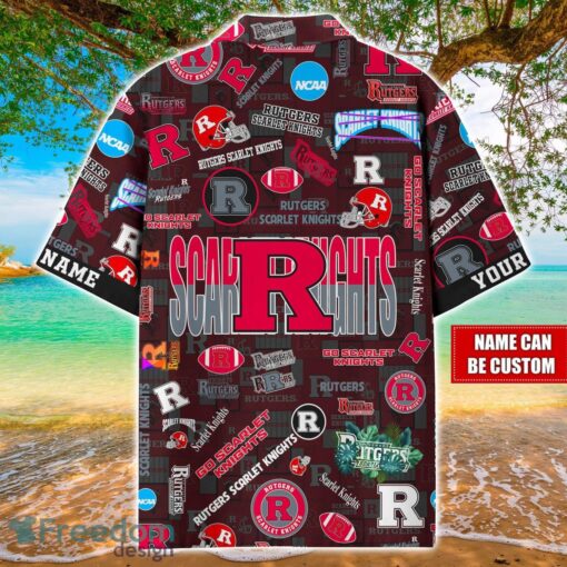 Rutgers Scarlet Knights Logo Hawaiian Shirt For Fans Trending Beach Shirt Custom Name Product Photo 2