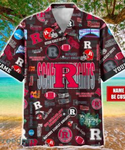 Rutgers Scarlet Knights Logo Hawaiian Shirt For Fans Trending Beach Shirt Custom Name