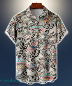 San Antonio Spurs Logo All Printed 3D Hawaiian Shirt For Fans NBA Hawaiian Shirt