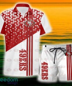 San Francisco 49ers Triangle Abstract Pattern Hawaii Shirt and Shorts Summer For Beach Fans San Francisco 49ers Triangle Abstract Pattern Hawaii Shirt and Shorts Summer For Beach Fans