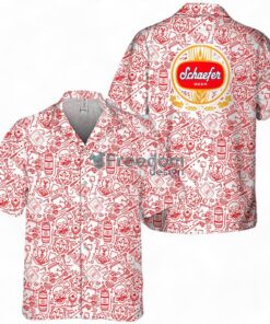 Schaefer Beer Summer Doodle Art Tropical Hawaiian Shirt