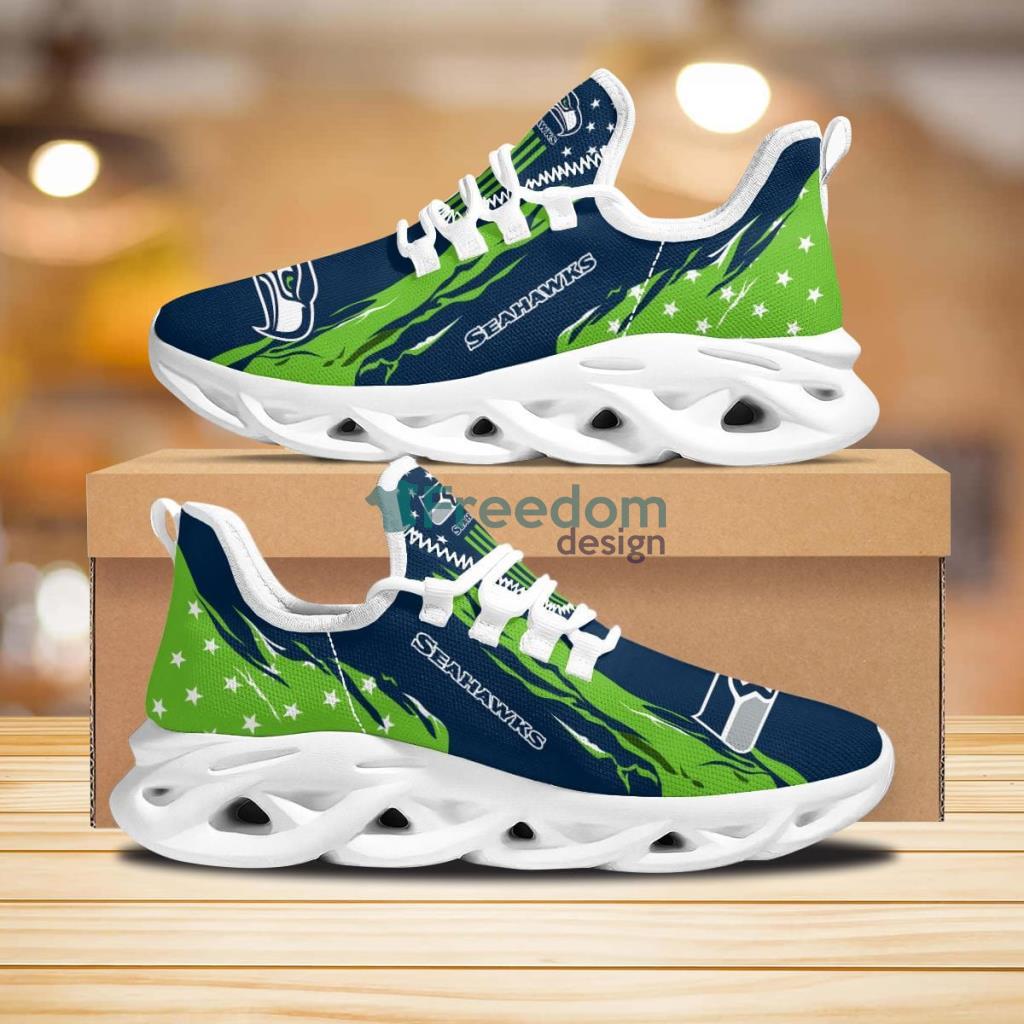 Seattle Seahawks Stars and Stripes Max Soul Shoes New Sneaker image Seattle Seahawks Stars and Stripes Max Soul Shoes New Sneaker Product Photo 1
