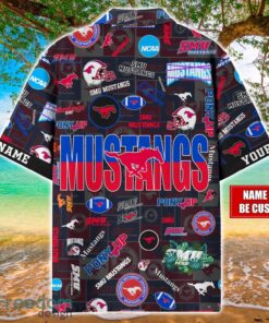 SMU Mustangs Logo Hawaiian Shirt For Fans Trending Beach Shirt Custom Name Product Photo 2