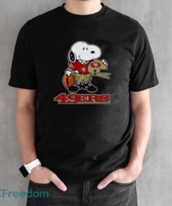 Snoopy A Strong And Proud San Francisco 49ers Player NFL Youth T-Shirt - Black Unisex T-Shirt