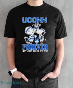 Snoopy Forever Not Just When We Win Uconn Shirt - Black Unisex T-Shirt