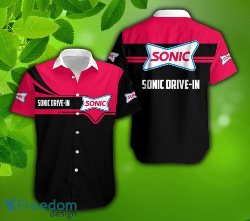 Sonic Drive-In Logo Organic AOP Hawaiian Shirt For Summer Holidays - sonic drive-in Logo Organic AOP Hawaiian Shirt Tropical Aloha For Mens