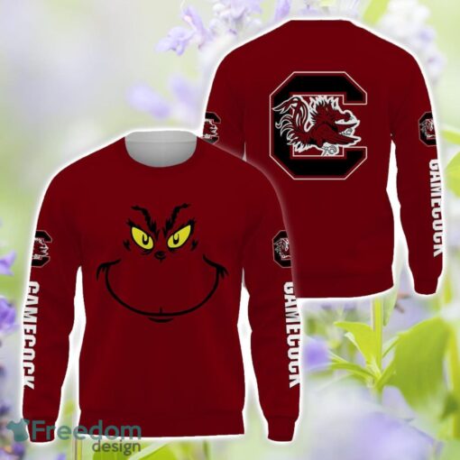 South Carolina Gamecocks Grinch Face All Over Printed 3D T-Shirt Sweatshirt Hoodie Product Photo 2