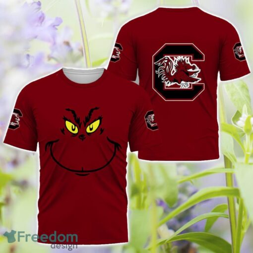 South Carolina Gamecocks Grinch Face All Over Printed 3D T-Shirt Sweatshirt Hoodie Product Photo 3