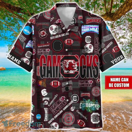 South Carolina Gamecocks Logo Hawaiian Shirt For Fans Trending Beach Shirt Custom Name Product Photo 1