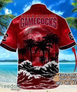 South Carolina Gamecocks NCAA Hawaiian Shirt Coconut Tree Waves Beach Hawaii Shirt Custom Name For Fans Product Photo 3