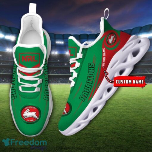 South Sydney Rabbitohs NRL Max Soul Shoes Sneakers Sport Gift For Fans Running Shoes Custom Name Product Photo 2