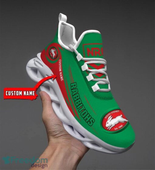 South Sydney Rabbitohs NRL Max Soul Shoes Sneakers Sport Gift For Fans Running Shoes Custom Name Product Photo 1