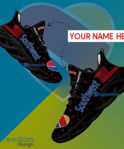 Southwest Airlines Sport Sneaker Casual Custom Name Gift Max Soul Shoes USA Flag Star New For Fans - Southwest Airlines Running Shoes New Trending Personalized Photo 1