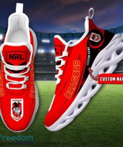 St. George Illawarra Dragons NRL Max Soul Shoes Sneakers Sport Gift For Fans Running Shoes Custom Name Product Photo 2