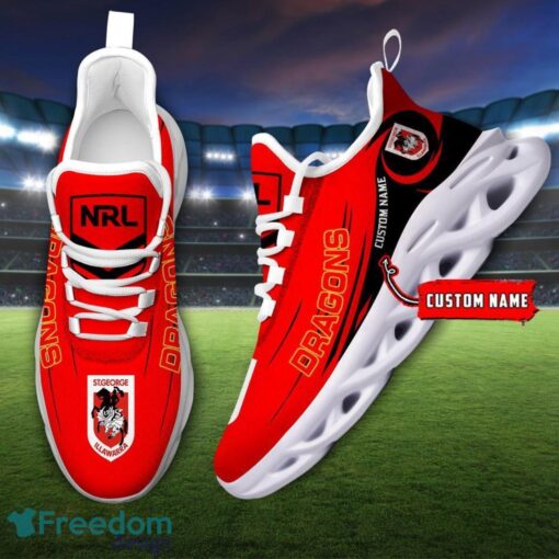 St. George Illawarra Dragons NRL Max Soul Shoes Sneakers Sport Gift For Fans Running Shoes Custom Name Product Photo 2