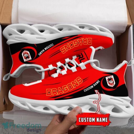 St. George Illawarra Dragons NRL Max Soul Shoes Sneakers Sport Gift For Fans Running Shoes Custom Name Product Photo 3