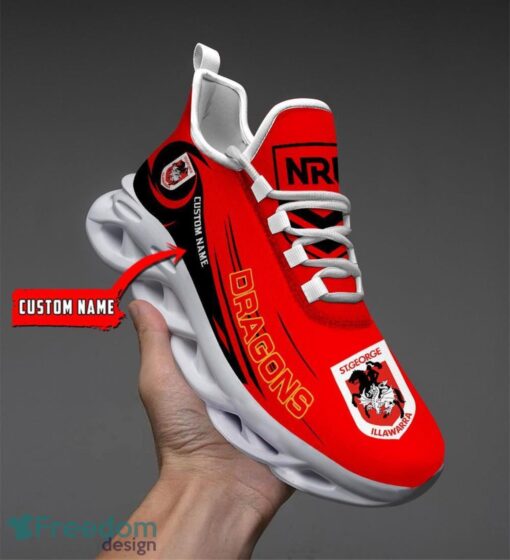 St. George Illawarra Dragons NRL Max Soul Shoes Sneakers Sport Gift For Fans Running Shoes Custom Name Product Photo 1