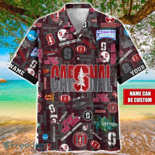 Stanford Cardinal Logo Hawaiian Shirt For Fans Trending Beach Shirt Custom Name Product Photo 1