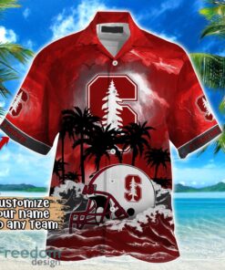 Stanford Cardinal NCAA Hawaiian Shirt Coconut Tree Waves Beach Hawaii Shirt Custom Name For Fans Product Photo 2