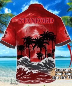 Stanford Cardinal NCAA Hawaiian Shirt Coconut Tree Waves Beach Hawaii Shirt Custom Name For Fans Product Photo 3