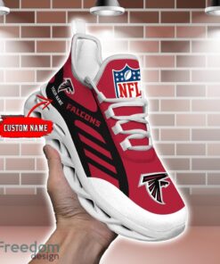 Striped Custom Name Sneakers Atlanta Falcons NFL Max Soul Shoes For Men And Women Product Photo 2