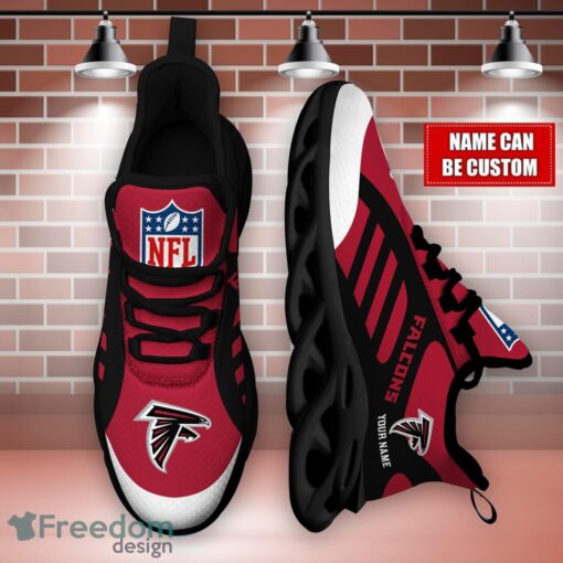 Striped Custom Name Sneakers Atlanta Falcons NFL Max Soul Shoes For Men And Women Product Photo 3