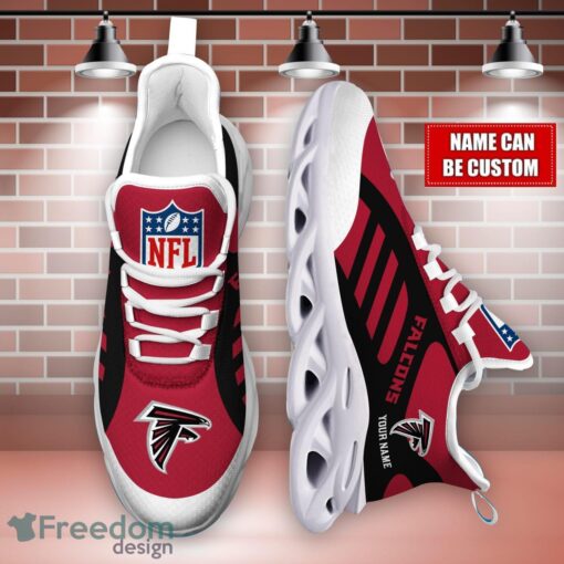 Striped Custom Name Sneakers Atlanta Falcons NFL Max Soul Shoes For Men And Women Product Photo 4