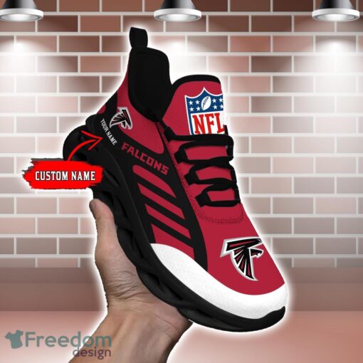 Striped Custom Name Sneakers Atlanta Falcons NFL Max Soul Shoes For Men And Women Product Photo 1